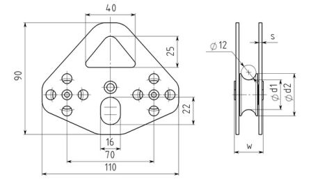 Блок-ролик Вертикаль Тандем дюраль с подшипником  в Новороссийске  