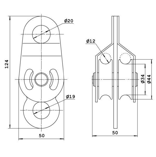  Блок-ролик Орион-Альп двойной сталь с подшипником в Новороссийске  