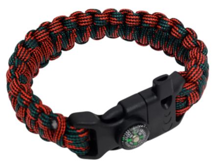 Браслет Следопыт из паракорда со свистком,компасом и огнивом,26х2см PF-PD-04